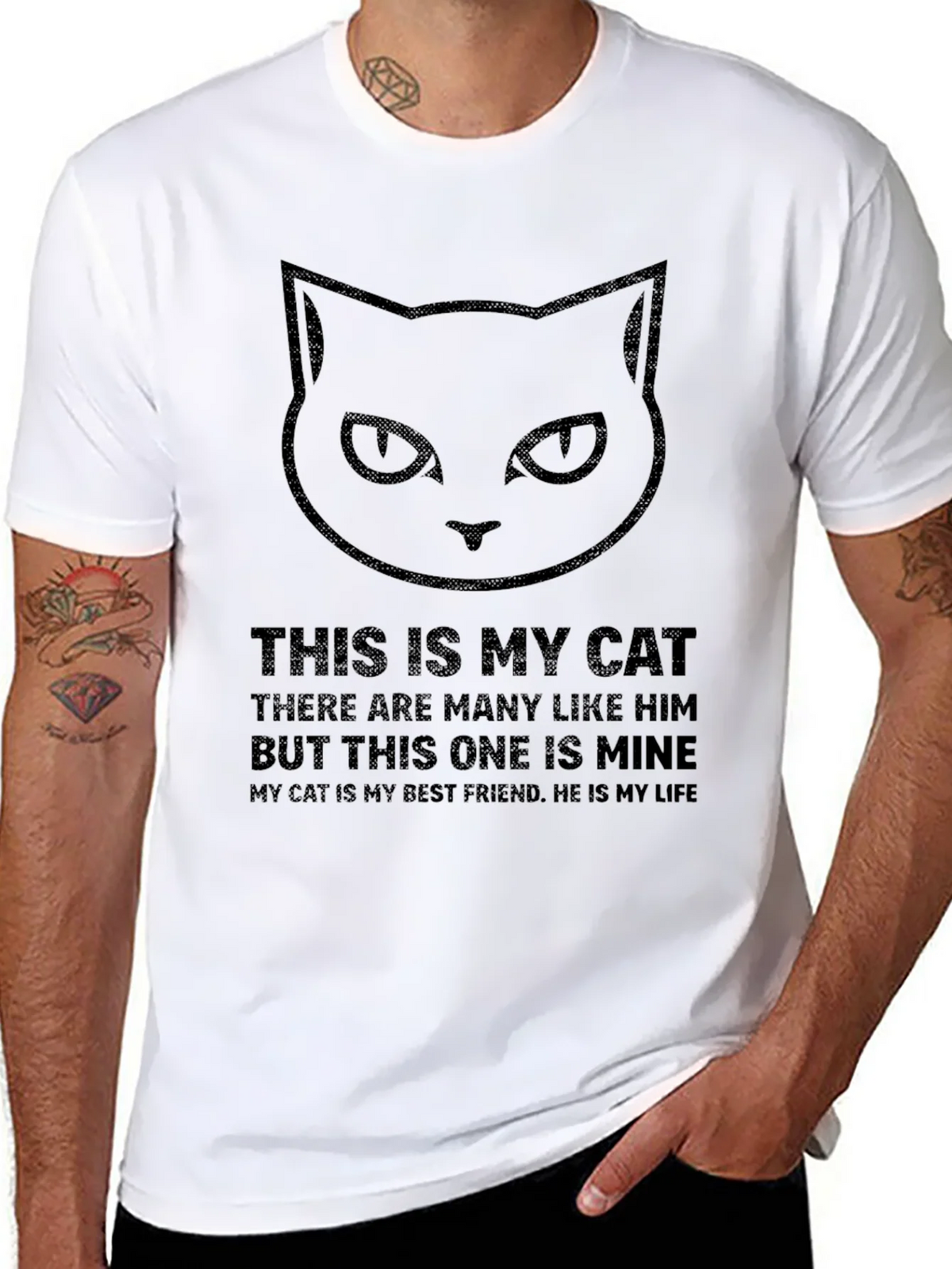 Black Cat Graphic T-Shirt - This Is My Slogan product image 7