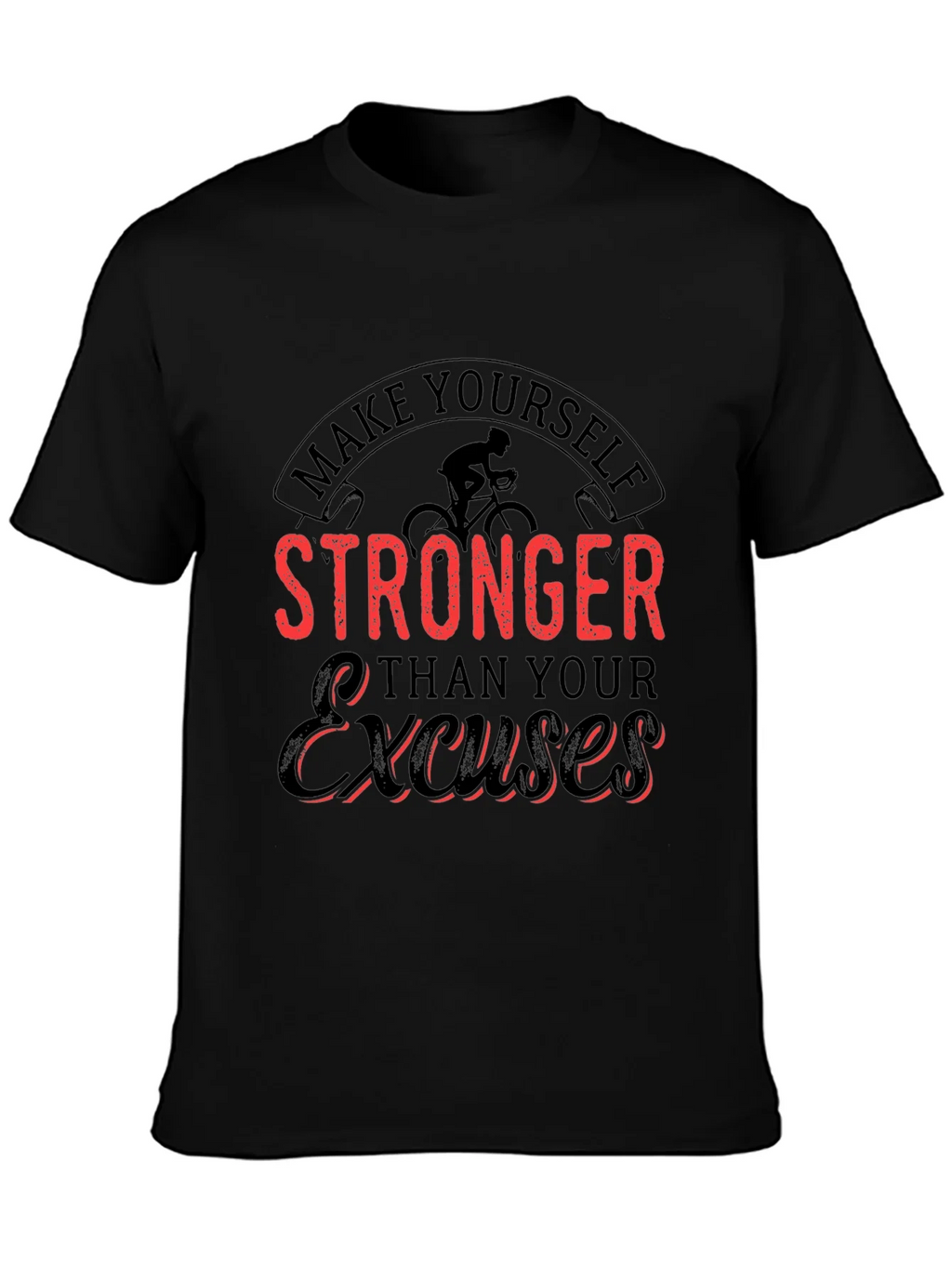 Motivational Black T-Shirt - Stronger Than Excuses product image 3