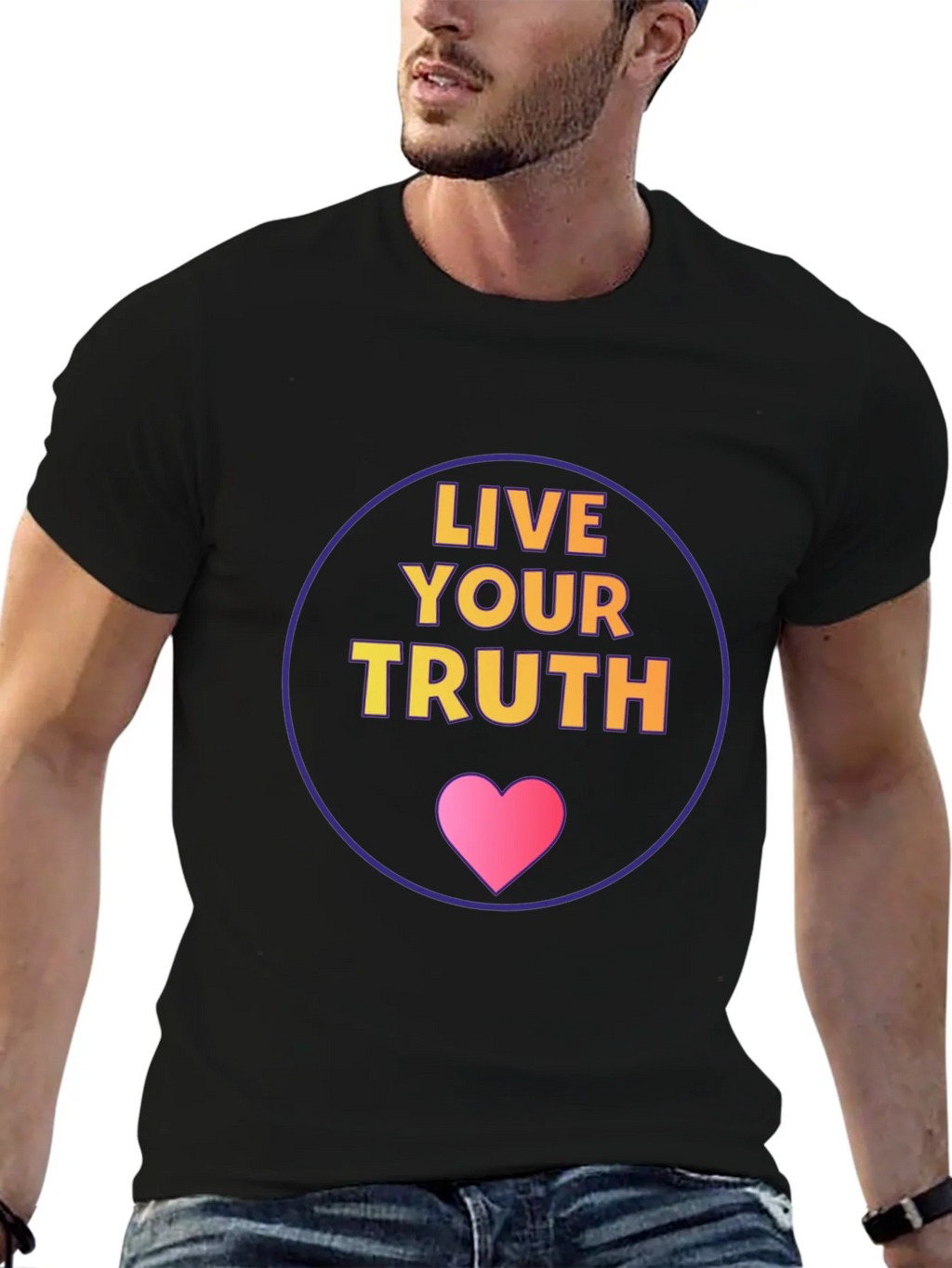 Live Your Truth Graphic Tee - Black Cotton Comfort product image 6