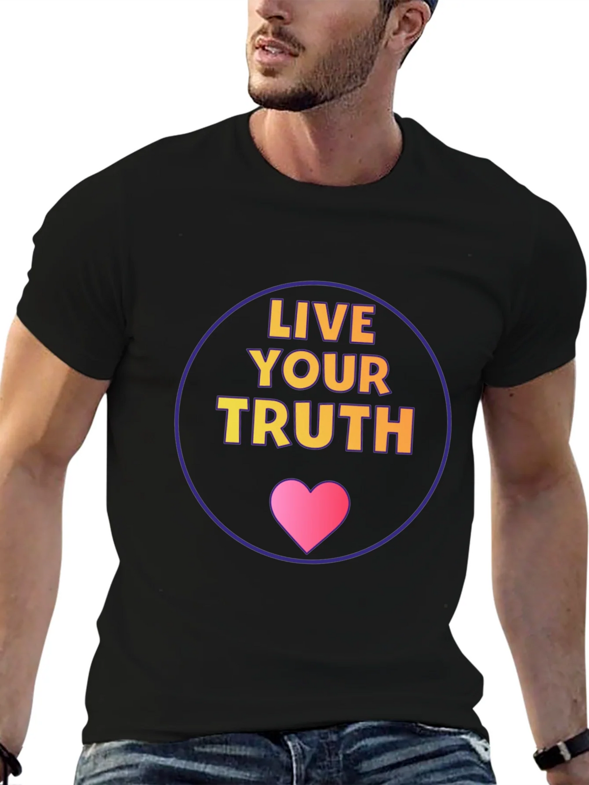 Live Your Truth Graphic Tee - Black Cotton Comfort product image 6