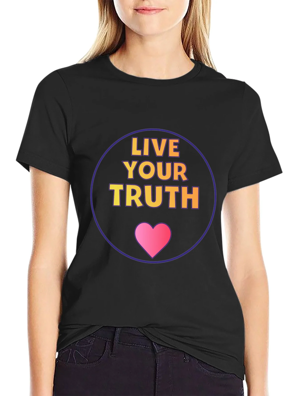 Live Your Truth Graphic Tee - Black Cotton Comfort product image 2