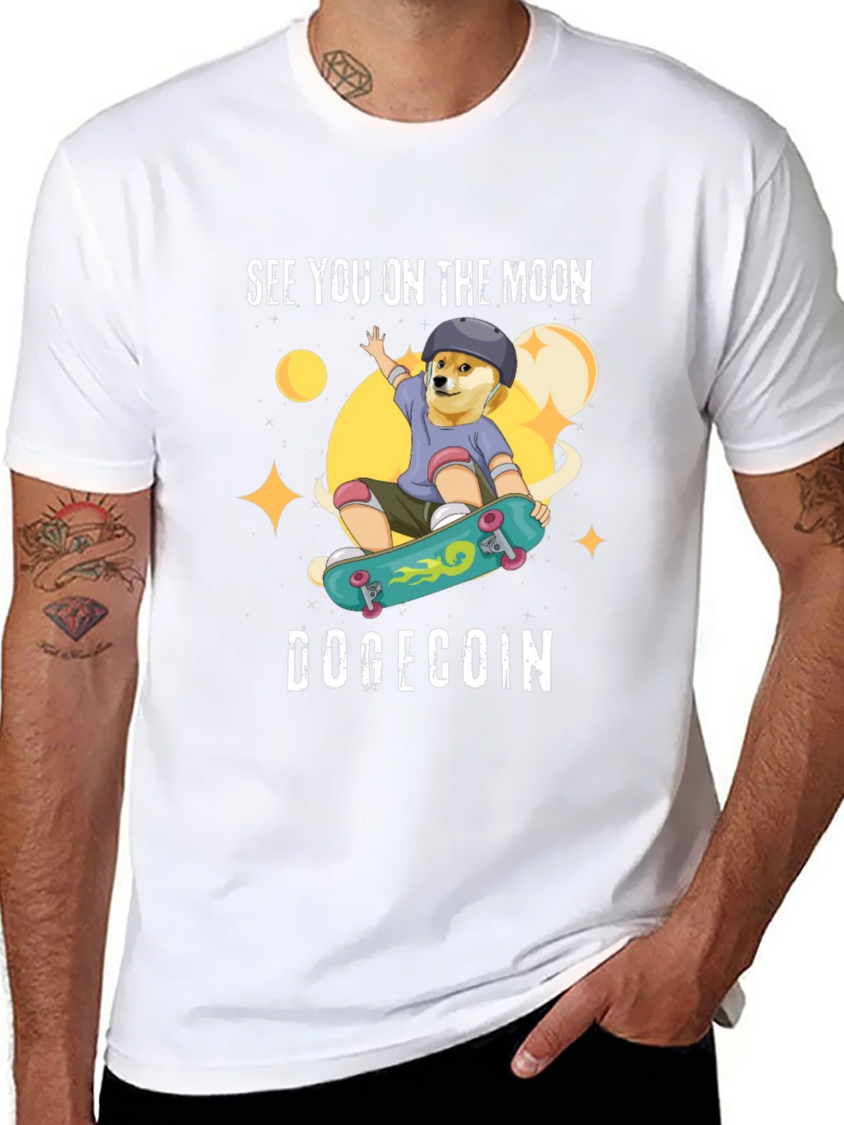 DogeCoin Moon Ride Black T-Shirt product image 7