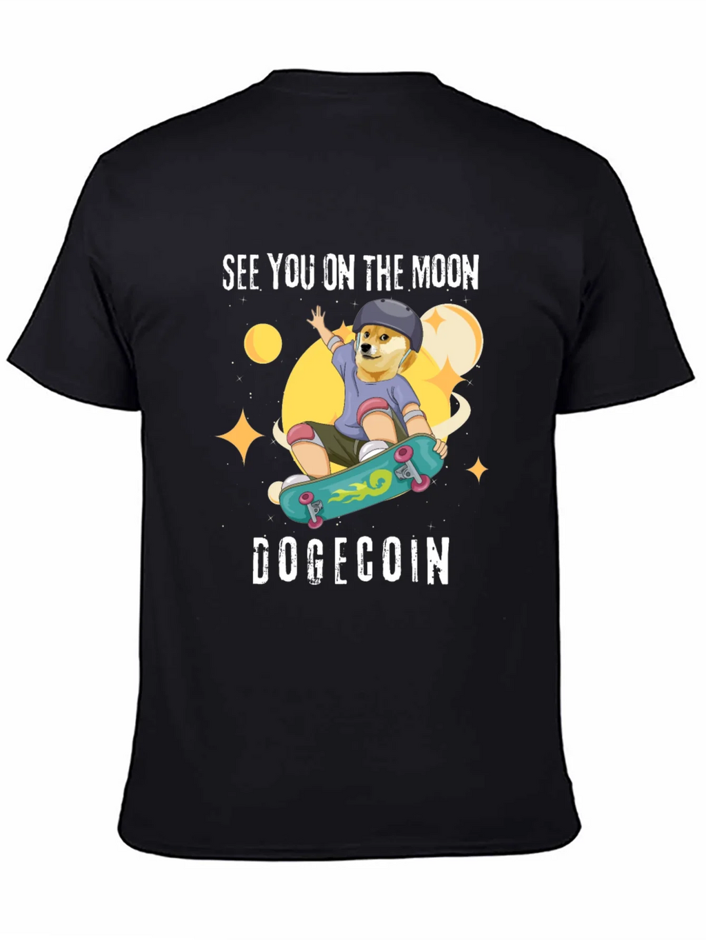 DogeCoin Moon Ride Black T-Shirt product image 4
