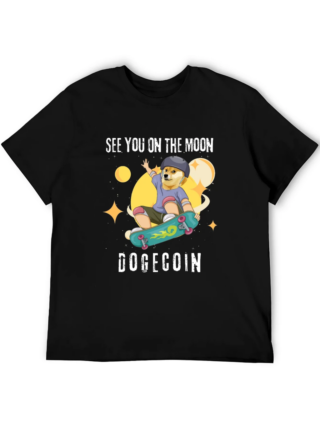 DogeCoin Moon Ride Black T-Shirt product image 5