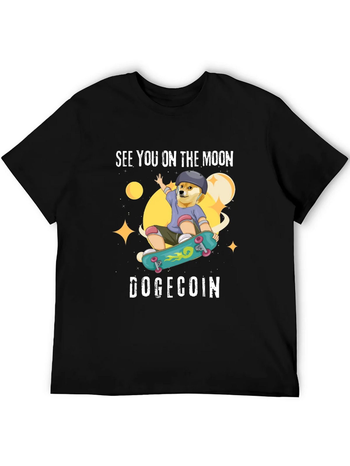 DogeCoin Moon Ride Black T-Shirt product image 5