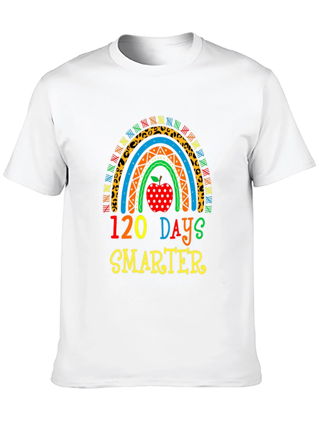 120 Days Smarter Teacher Rainbow T-Shirt product image 9