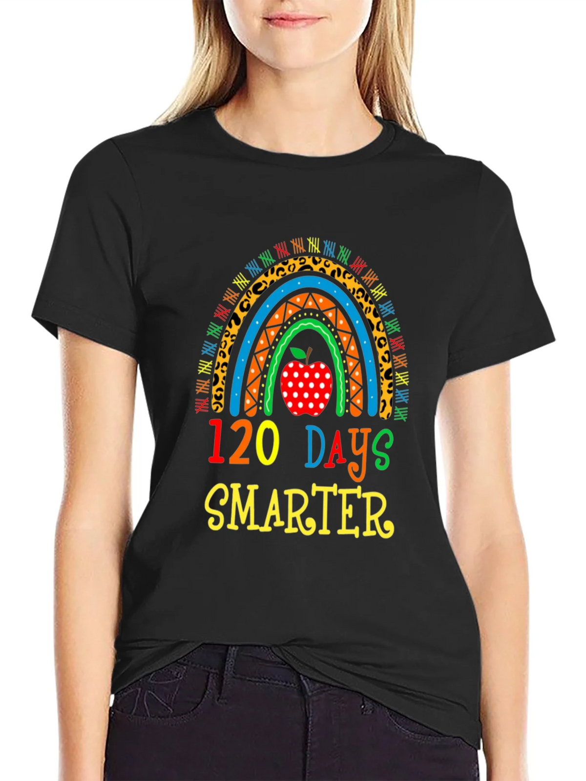 120 Days Smarter Teacher Rainbow T-Shirt product image 2