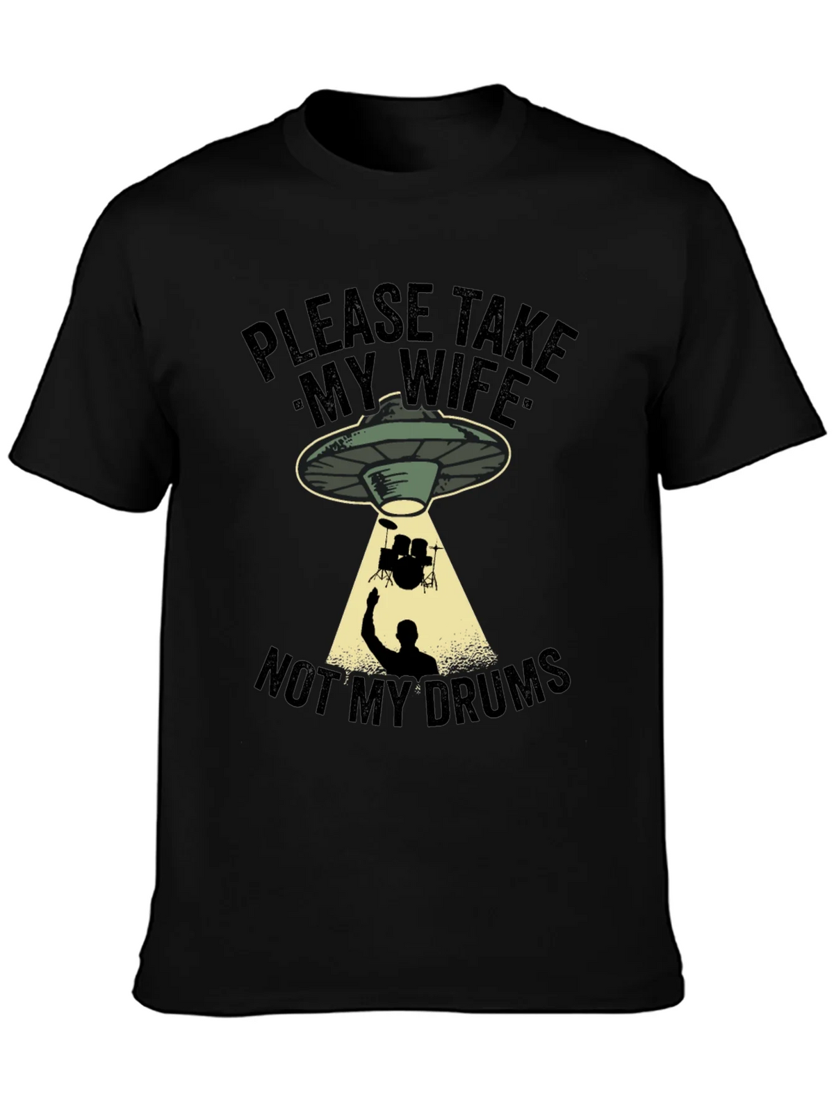 Funny Alien Abduction Drums T-Shirt product image 3
