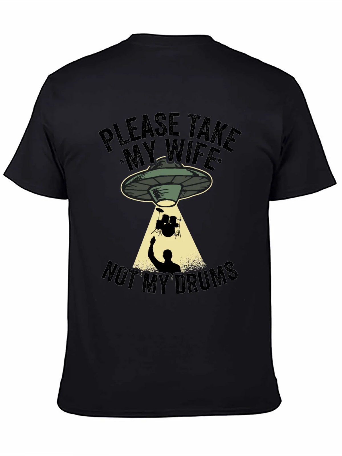 Funny Alien Abduction Drums T-Shirt product image 4