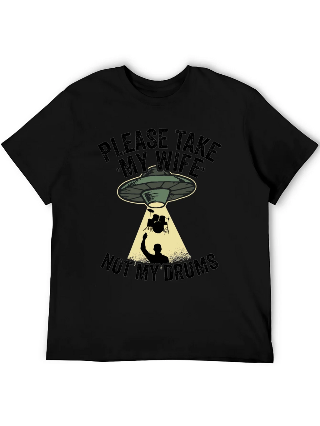 Funny Alien Abduction Drums T-Shirt product image 5