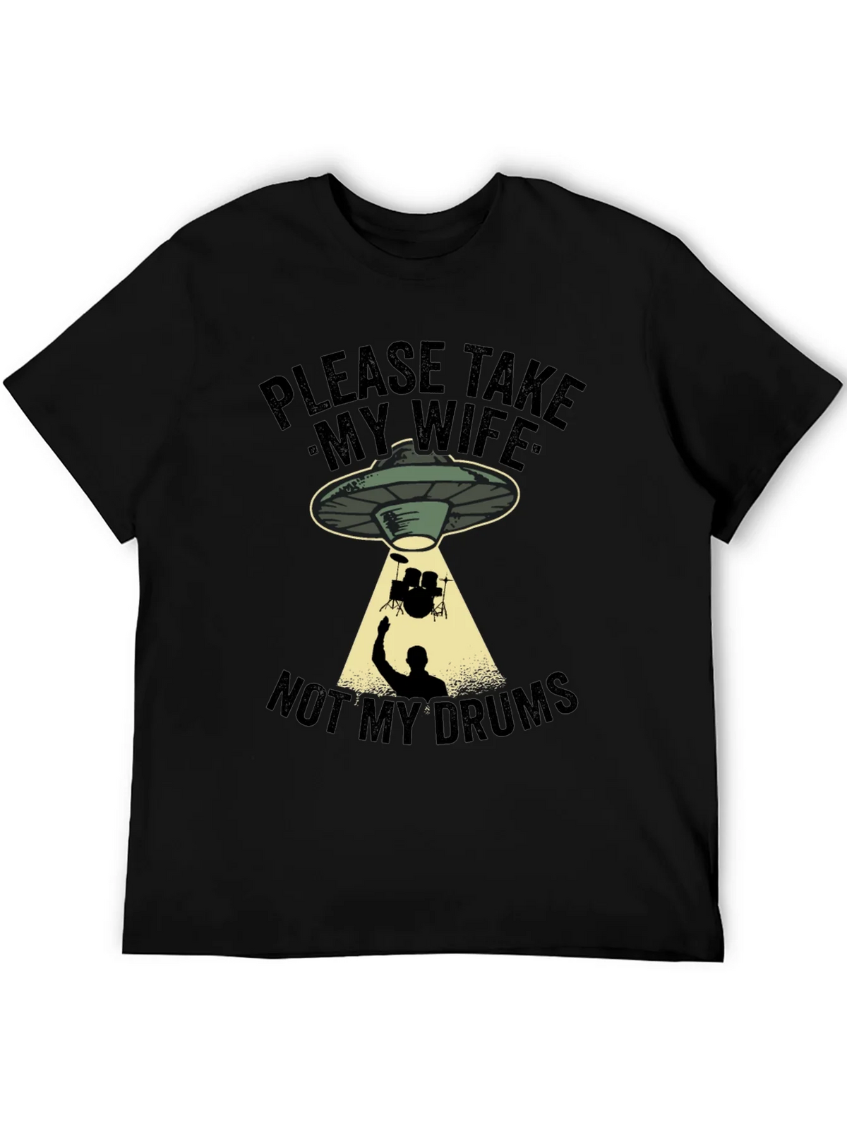 Funny Alien Abduction Drums T-Shirt product image 5