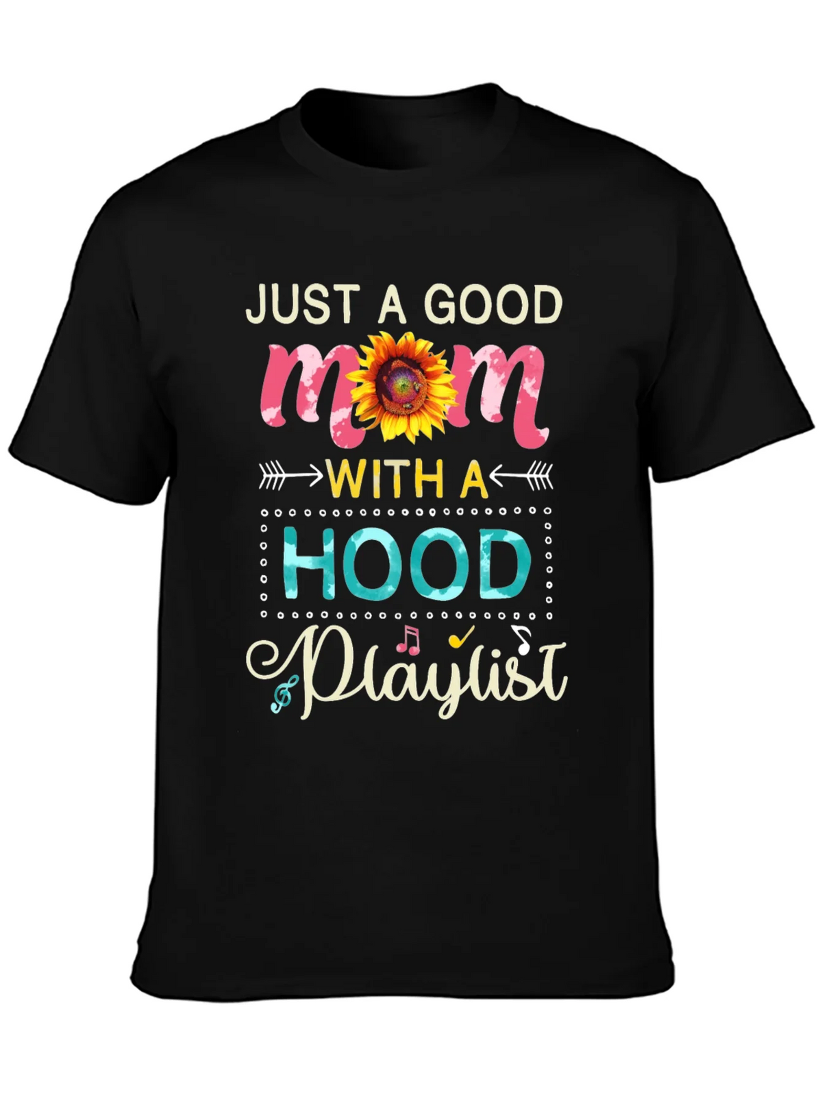 Just a Good Mom with a Hood Playlist T-Shirt product image 3
