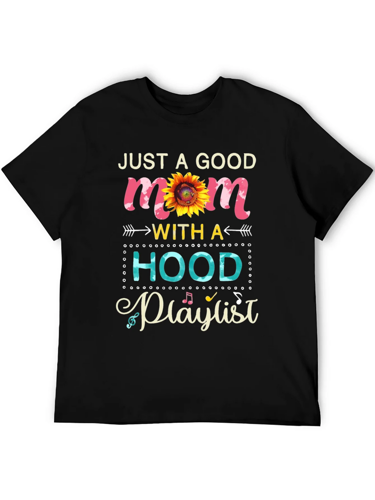 Just a Good Mom with a Hood Playlist T-Shirt product image 5