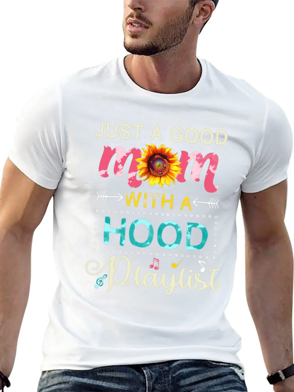 Just a Good Mom with a Hood Playlist T-Shirt product image 12