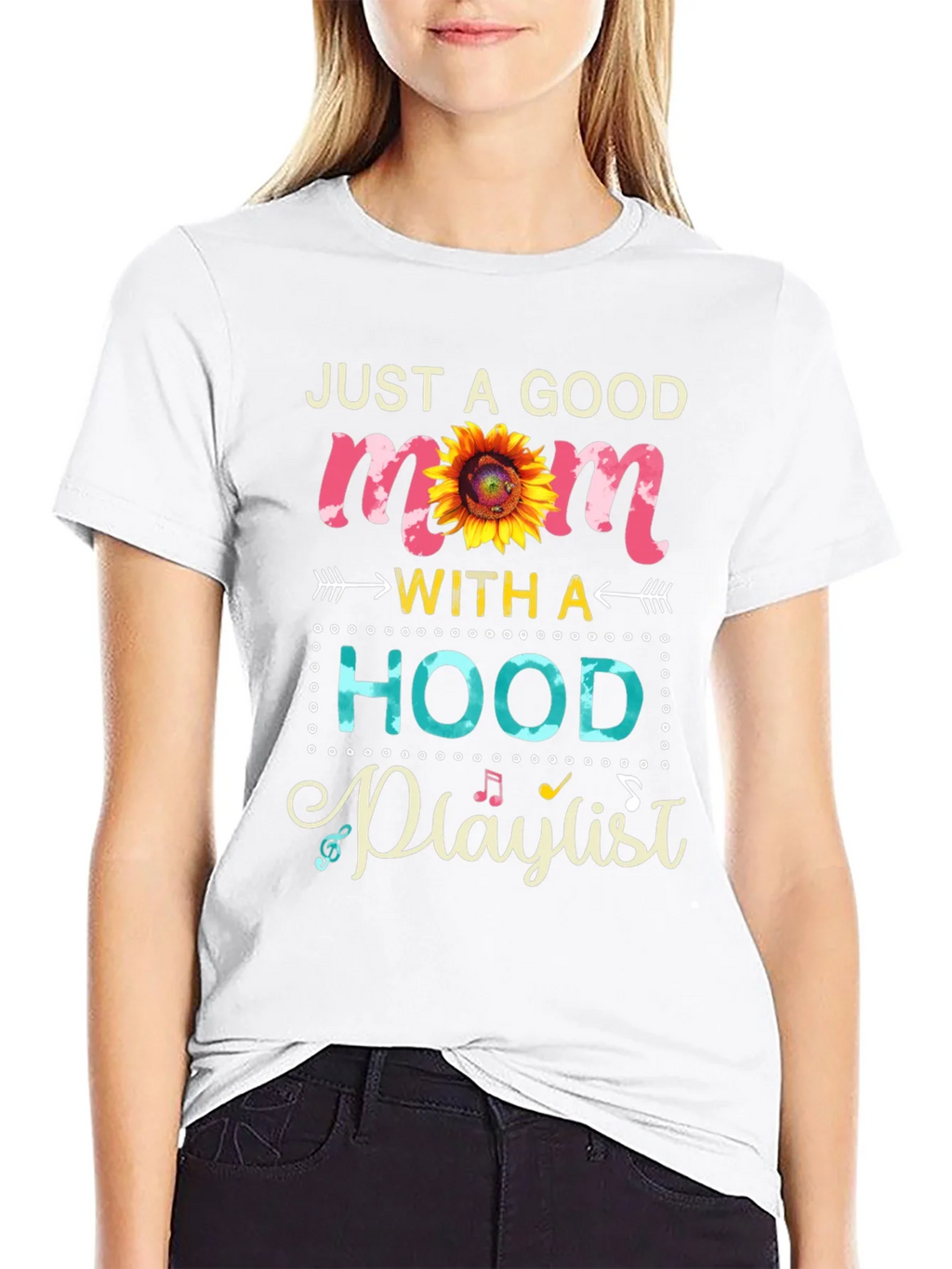 Just a Good Mom with a Hood Playlist T-Shirt product image 8