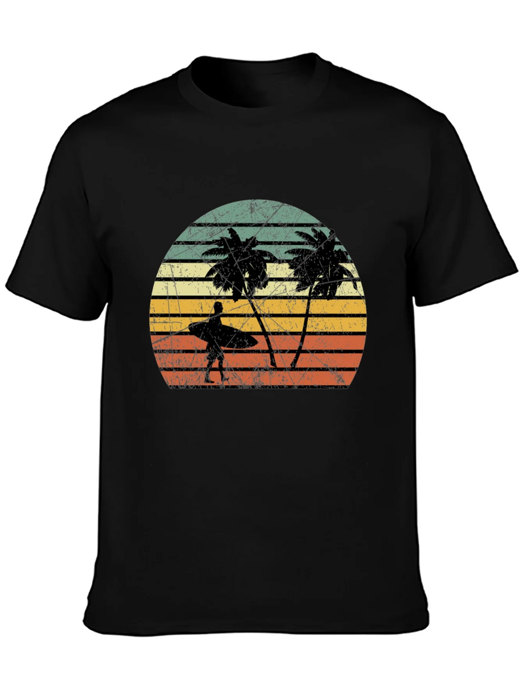 Retro Palm Tree Surfer Graphic Tee product image 3