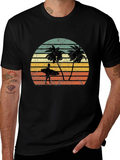 Retro Palm Tree Surfer Graphic Tee product image 1