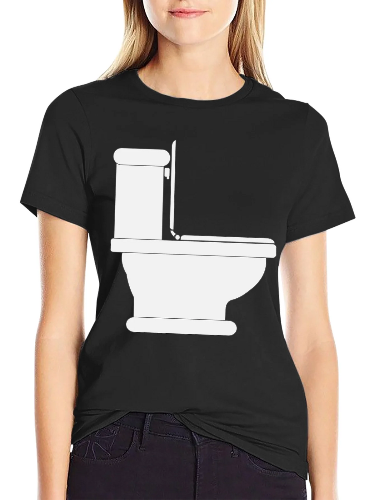 Toilet Humor Graphic Tee - Black Crew Neck T-Shirt product image 2