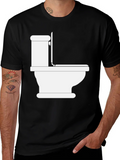 Toilet Humor Graphic Tee - Black Crew Neck T-Shirt product image 1
