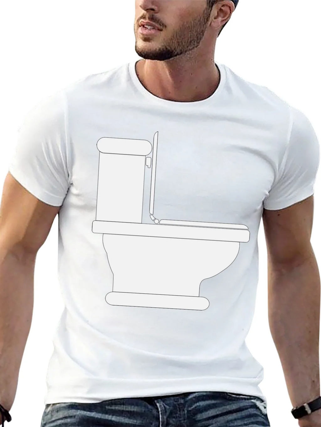 Toilet Humor Graphic Tee - Black Crew Neck T-Shirt product image 12