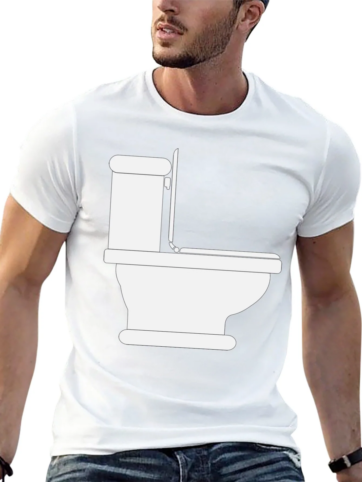 Toilet Humor Graphic Tee - Black Crew Neck T-Shirt product image 12