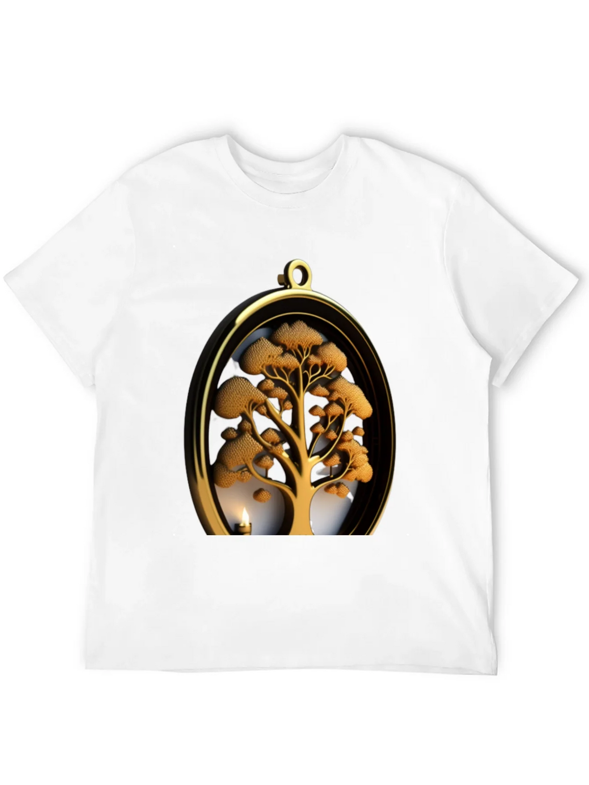 Golden Tree Pendant Graphic Black T-Shirt product image 11
