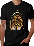 Golden Tree Pendant Graphic Black T-Shirt product image 1