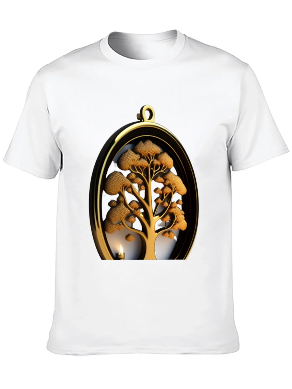 Golden Tree Pendant Graphic Black T-Shirt product image 9