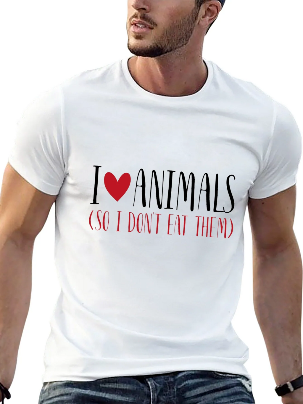 I Love Animals Vegetarian T-Shirt product image 12
