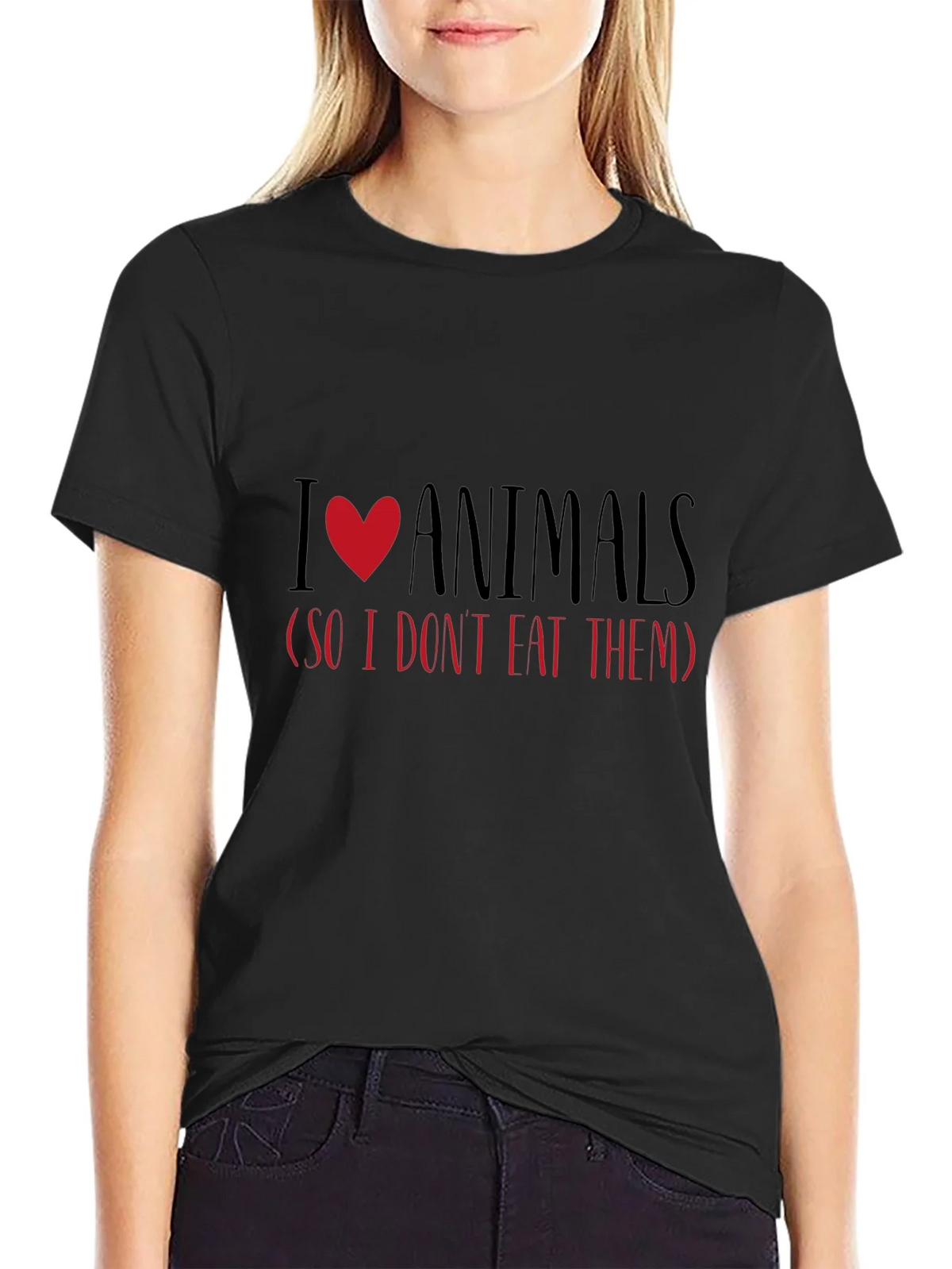 I Love Animals Vegetarian T-Shirt product image 2