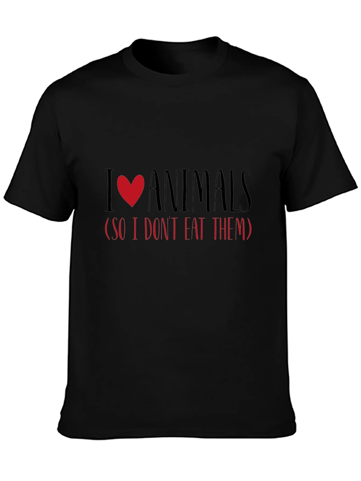 I Love Animals Vegetarian T-Shirt product image 3