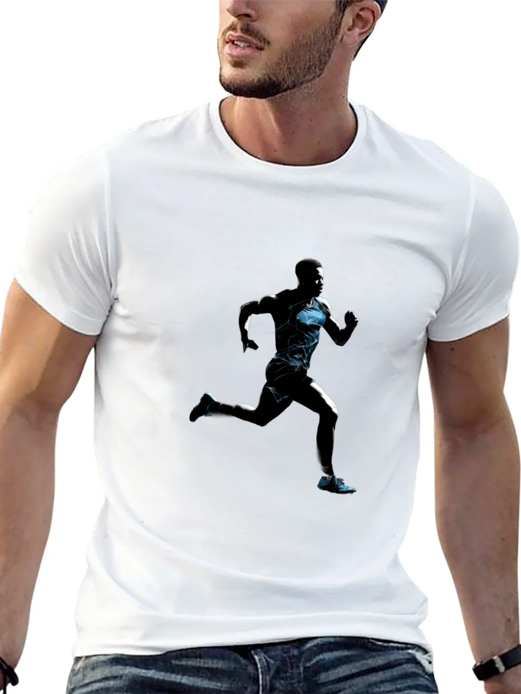 Mens Black Graphic Tee: Runner product image 12
