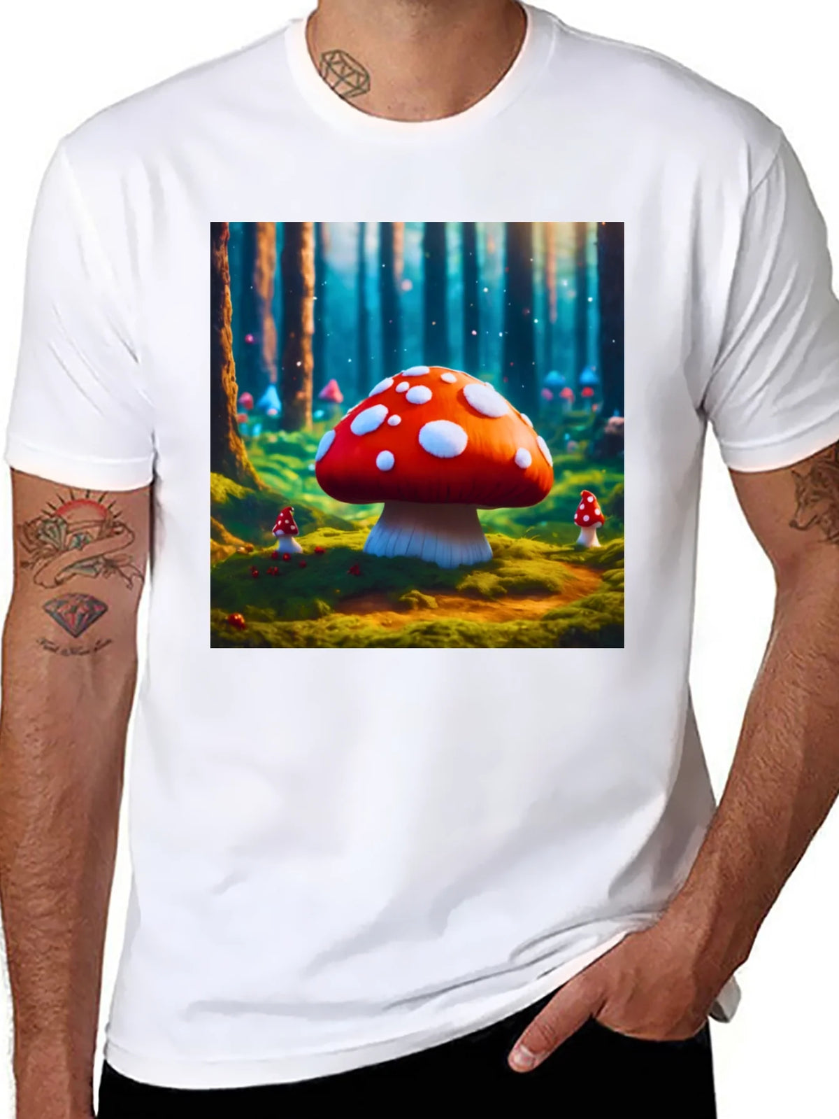 Mushroom Forest Graphic Tee - Funky Fantasy Design product image 7