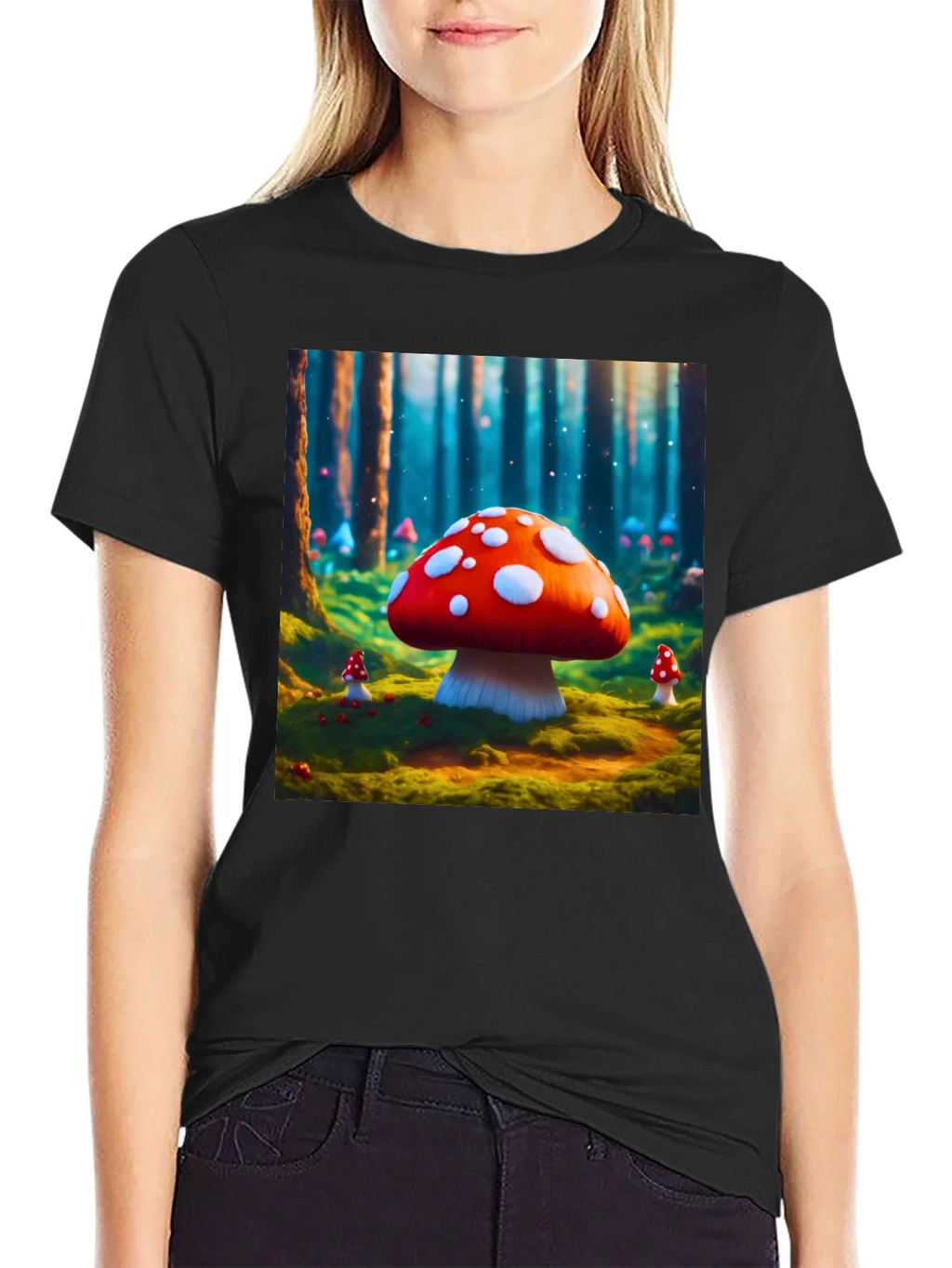 Mushroom Forest Graphic Tee - Funky Fantasy Design product image 2