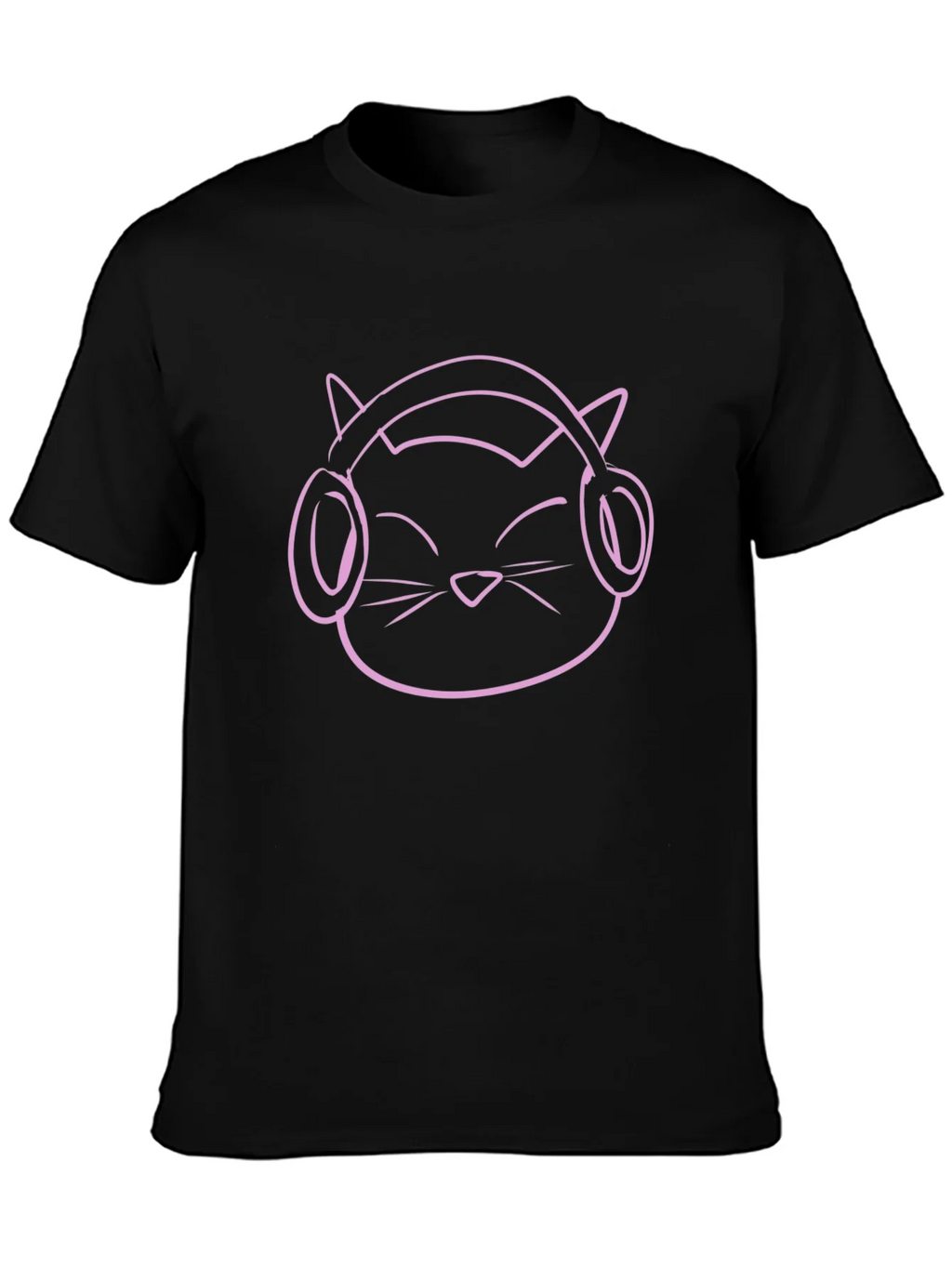 Cool Cat Headphones Graphic Tee - Black product image 3