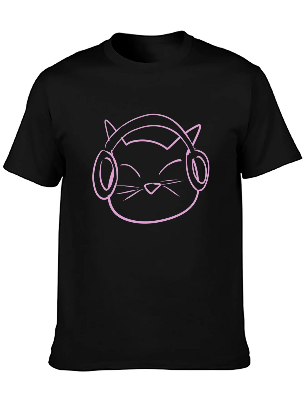 Cool Cat Headphones Graphic Tee - Black product image 3