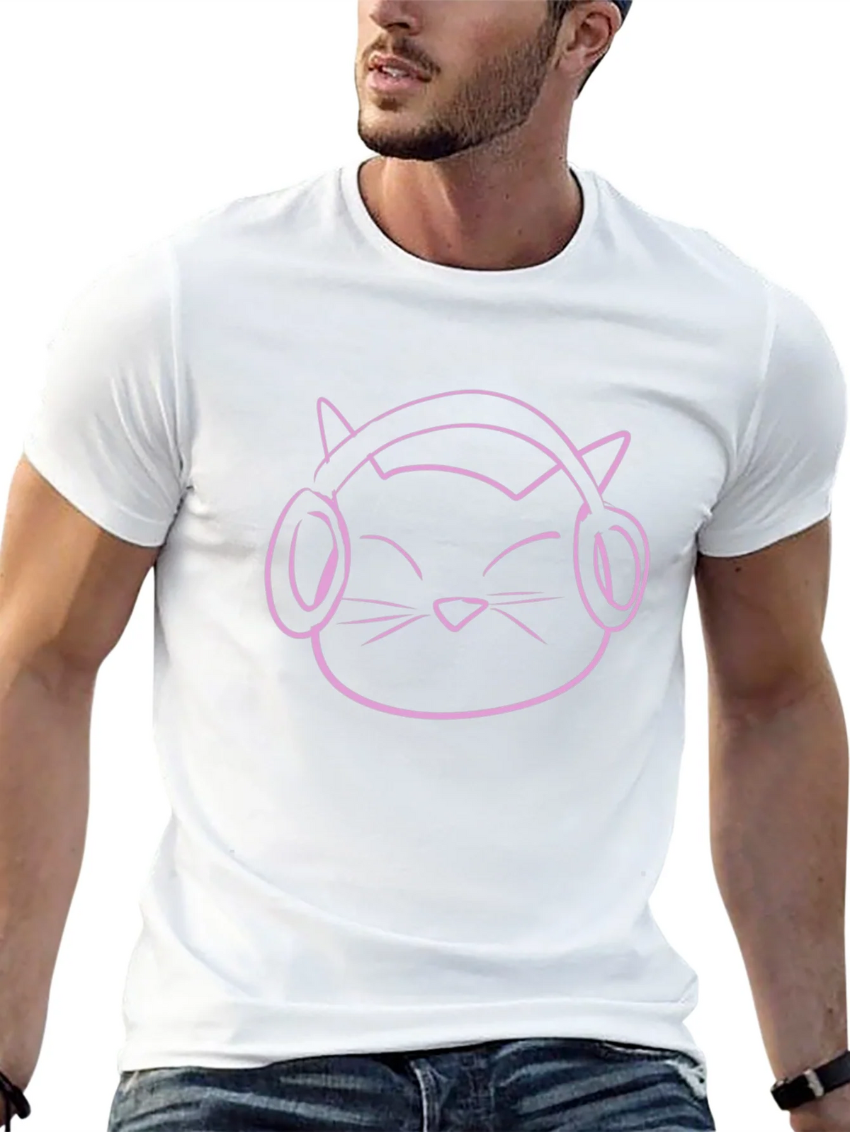Cool Cat Headphones Graphic Tee - Black product image 12