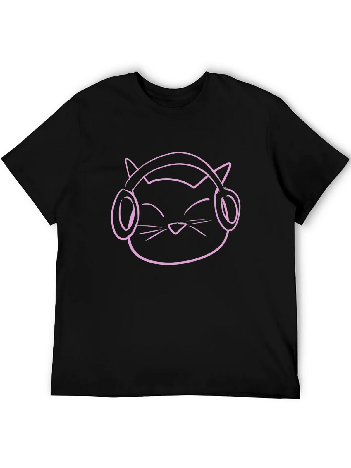 Cool Cat Headphones Graphic Tee - Black product image 5