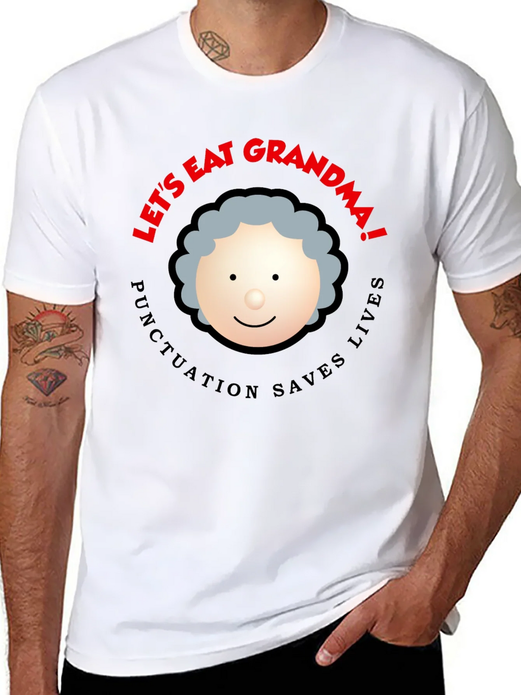 Lets Eat Grandma! Punctuation Saves Lives Black T-Shirt product image 7