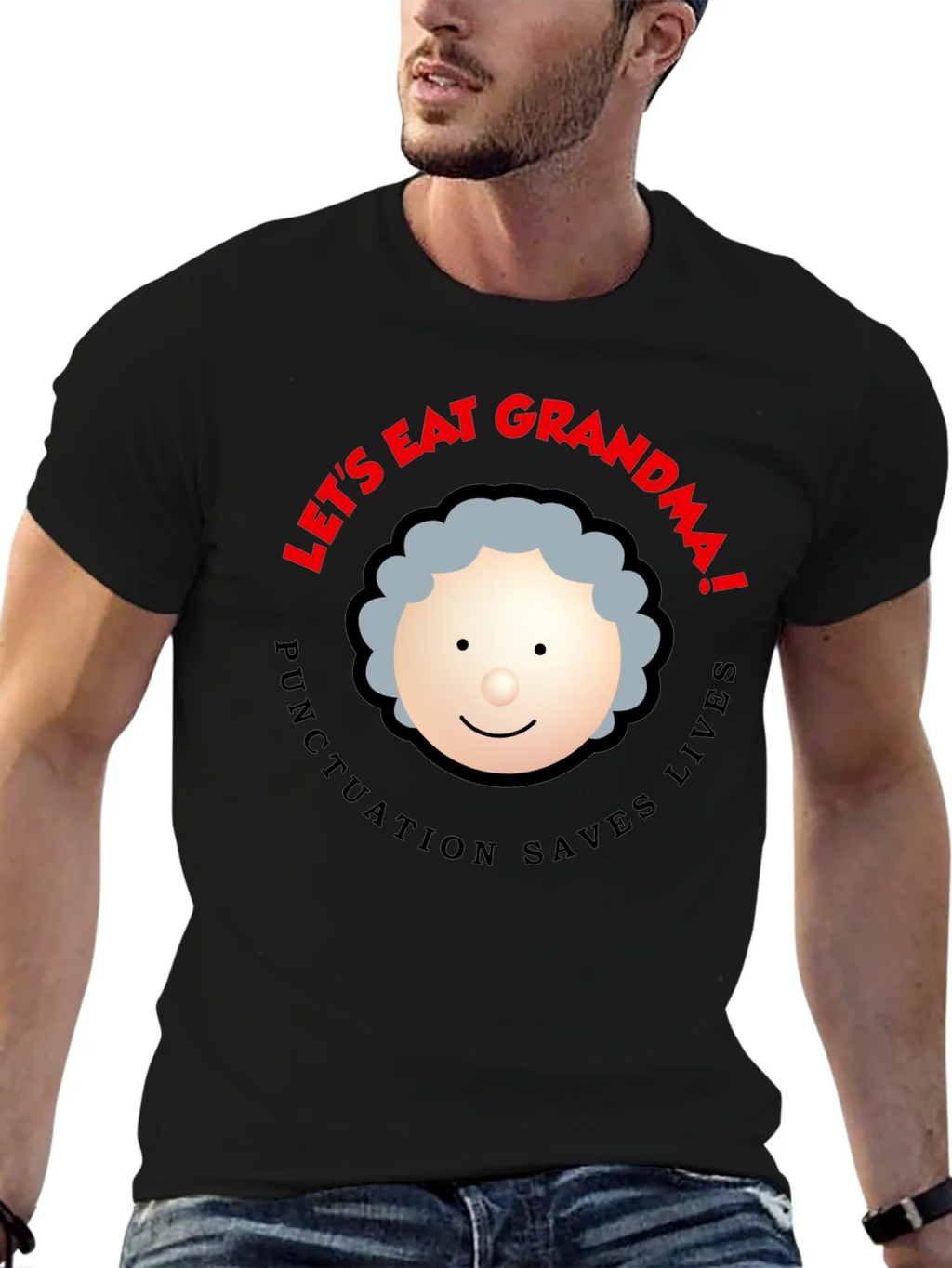 Lets Eat Grandma! Punctuation Saves Lives Black T-Shirt product image 6