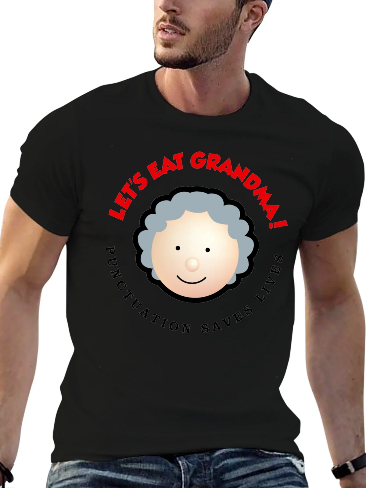Lets Eat Grandma! Punctuation Saves Lives Black T-Shirt product image 6