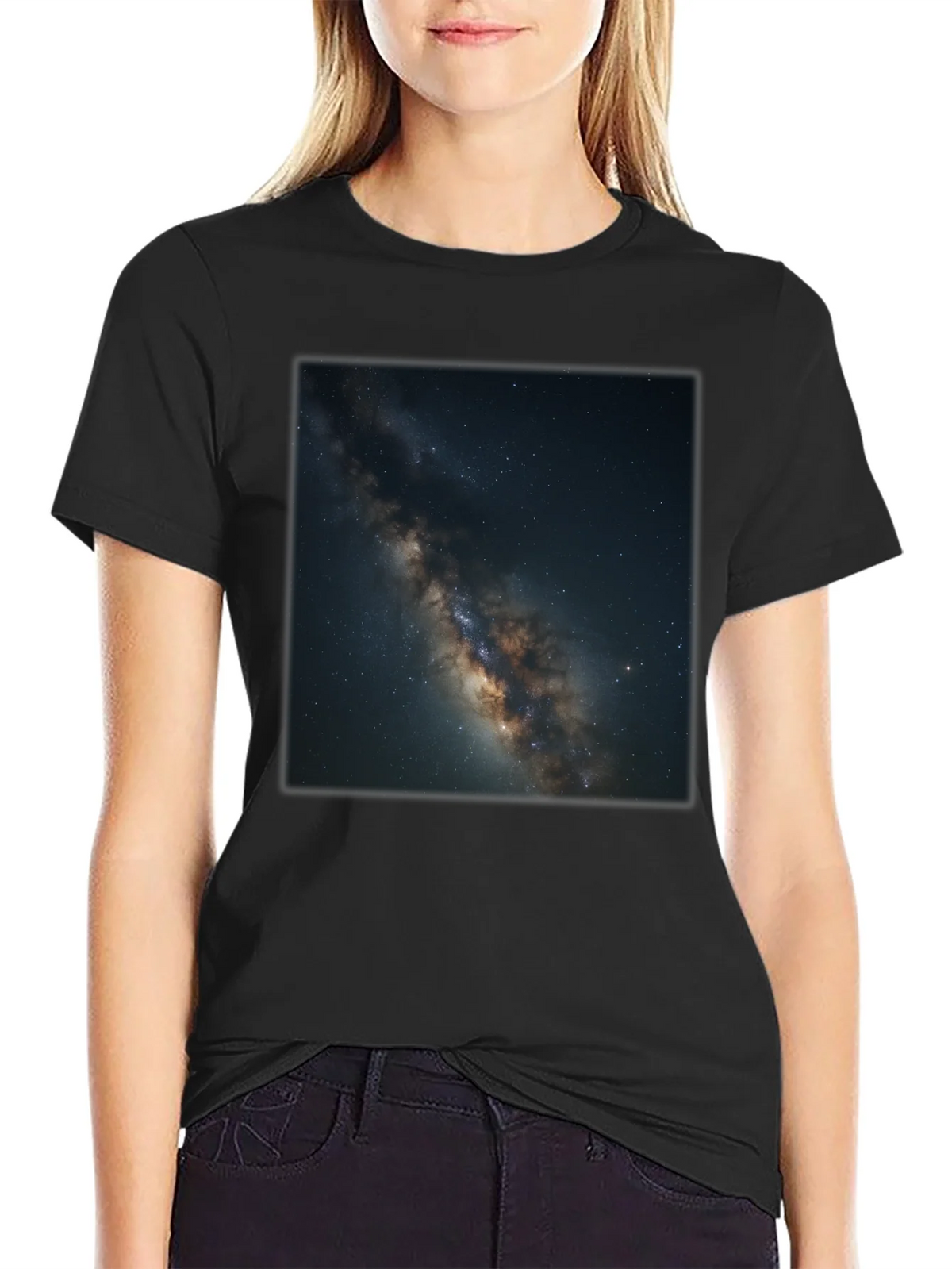 Milky Way Galaxy Graphic Black T-Shirt product image 2