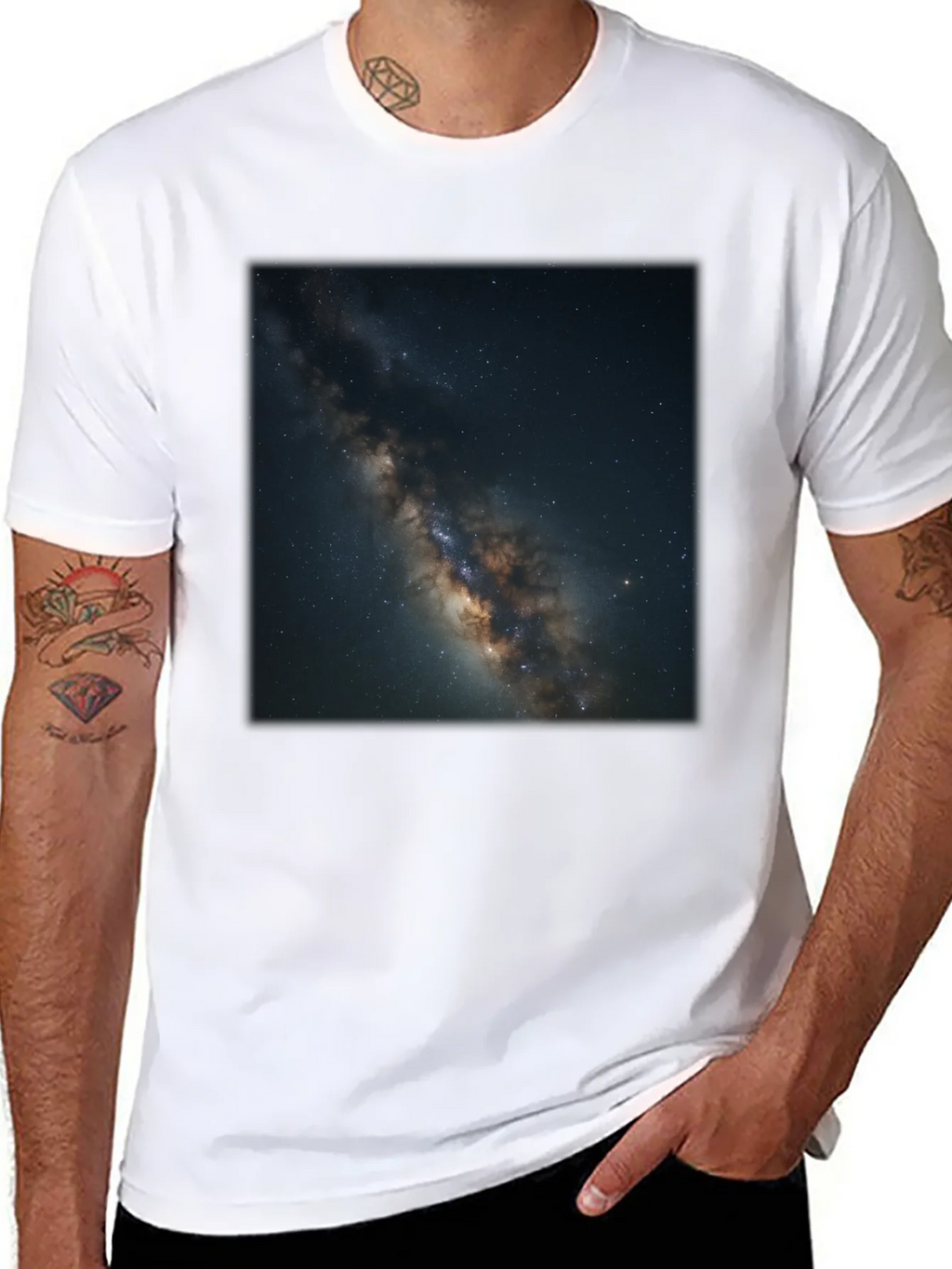 Milky Way Galaxy Graphic Black T-Shirt product image 7