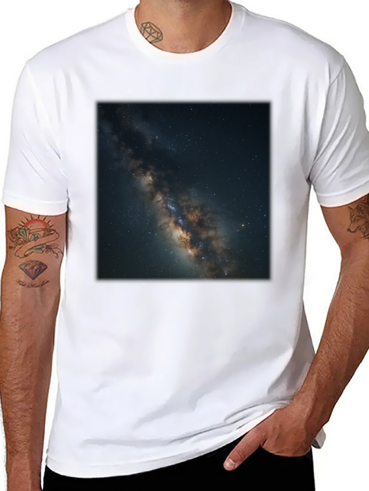 Milky Way Galaxy Graphic Black T-Shirt product image 7