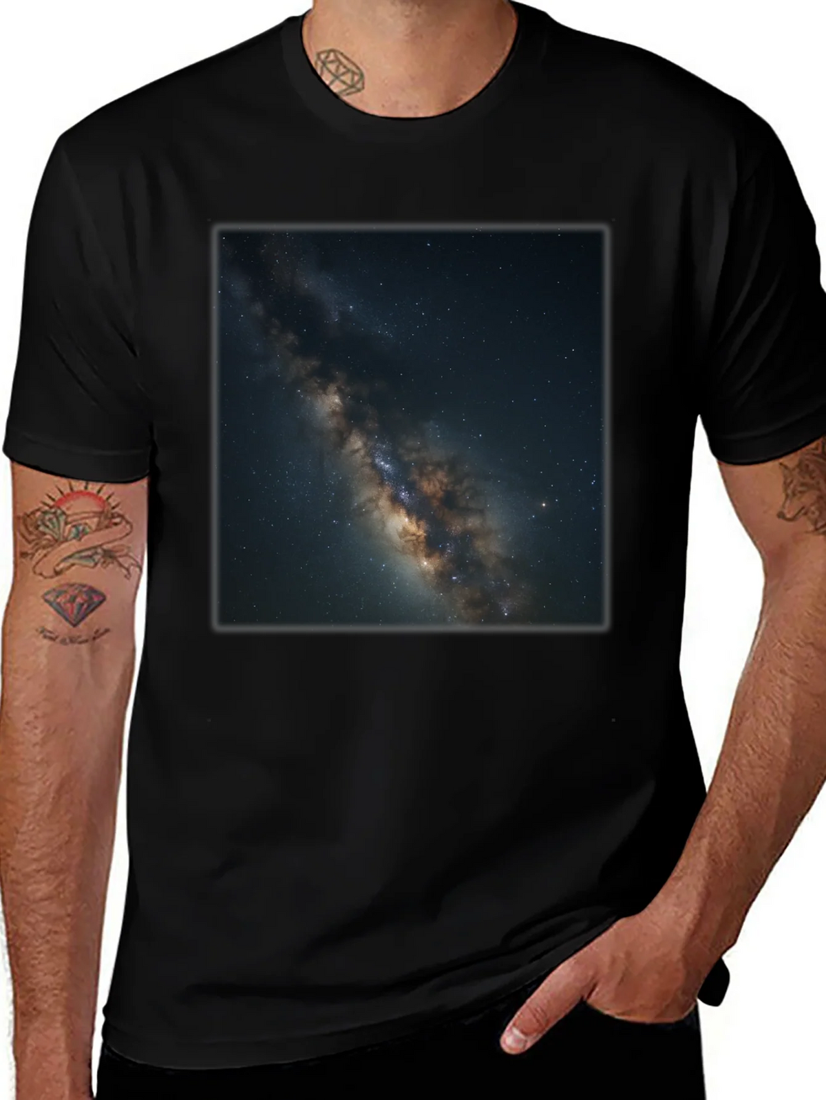 Milky Way Galaxy Graphic Black T-Shirt product image 1