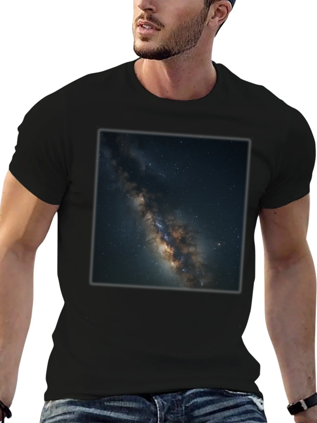 Milky Way Galaxy Graphic Black T-Shirt product image 6