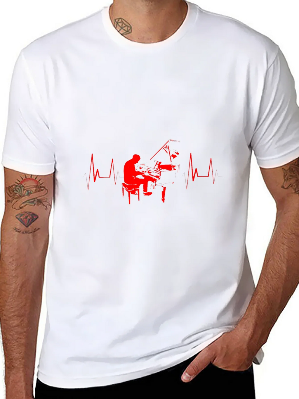 Piano Heartbeat Graphic Tee - Musicians Delight product image 7
