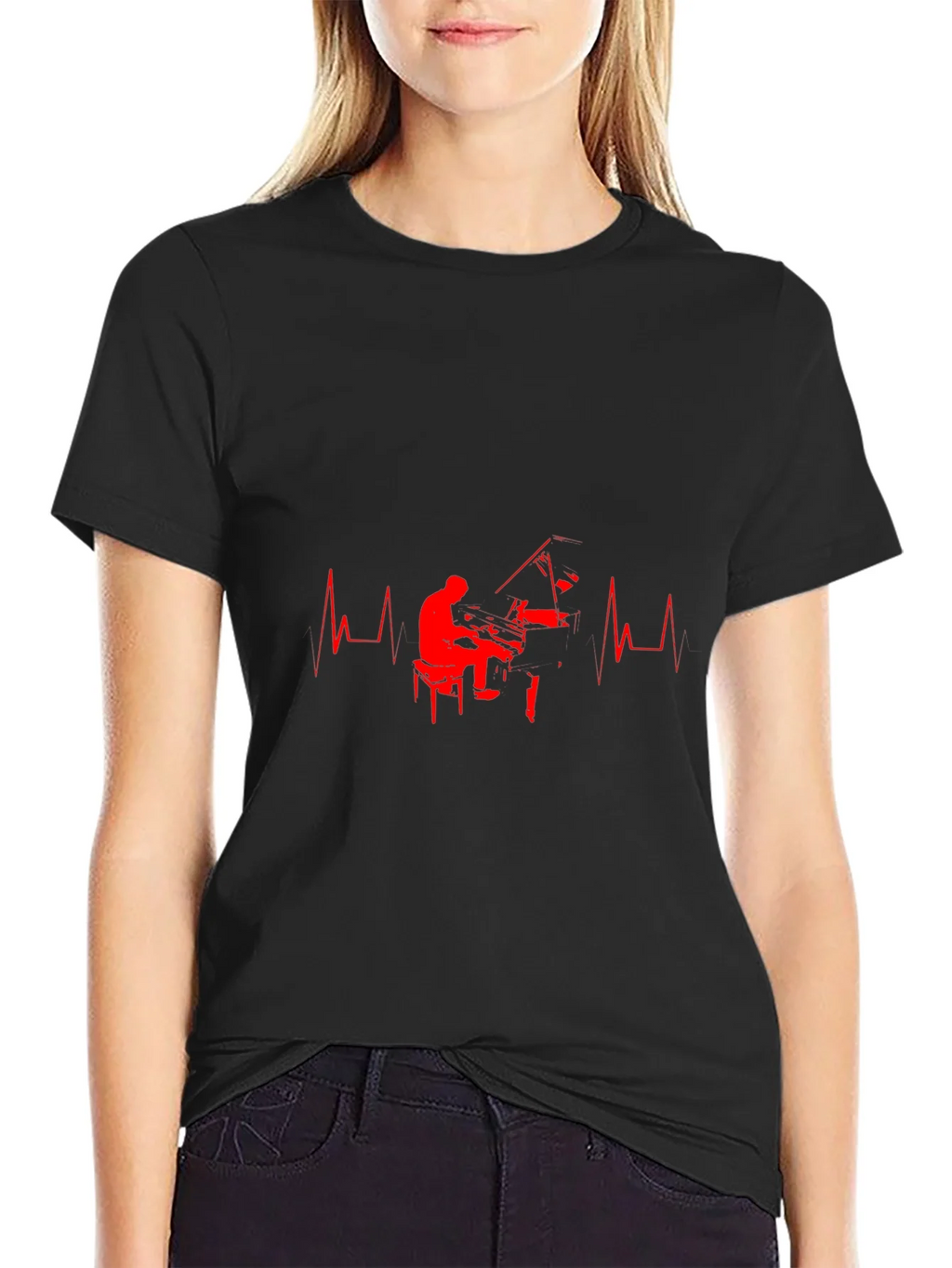 Piano Heartbeat Graphic Tee - Musicians Delight product image 2