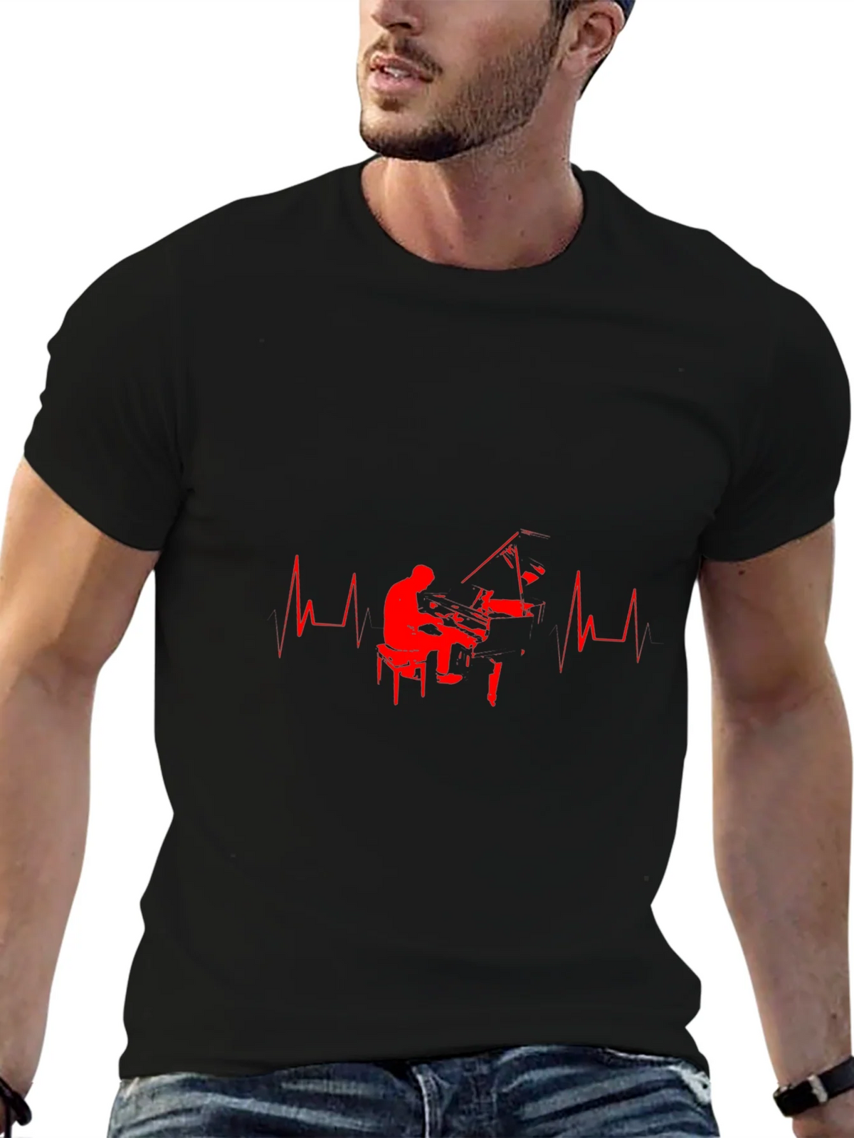 Piano Heartbeat Graphic Tee - Musicians Delight product image 6