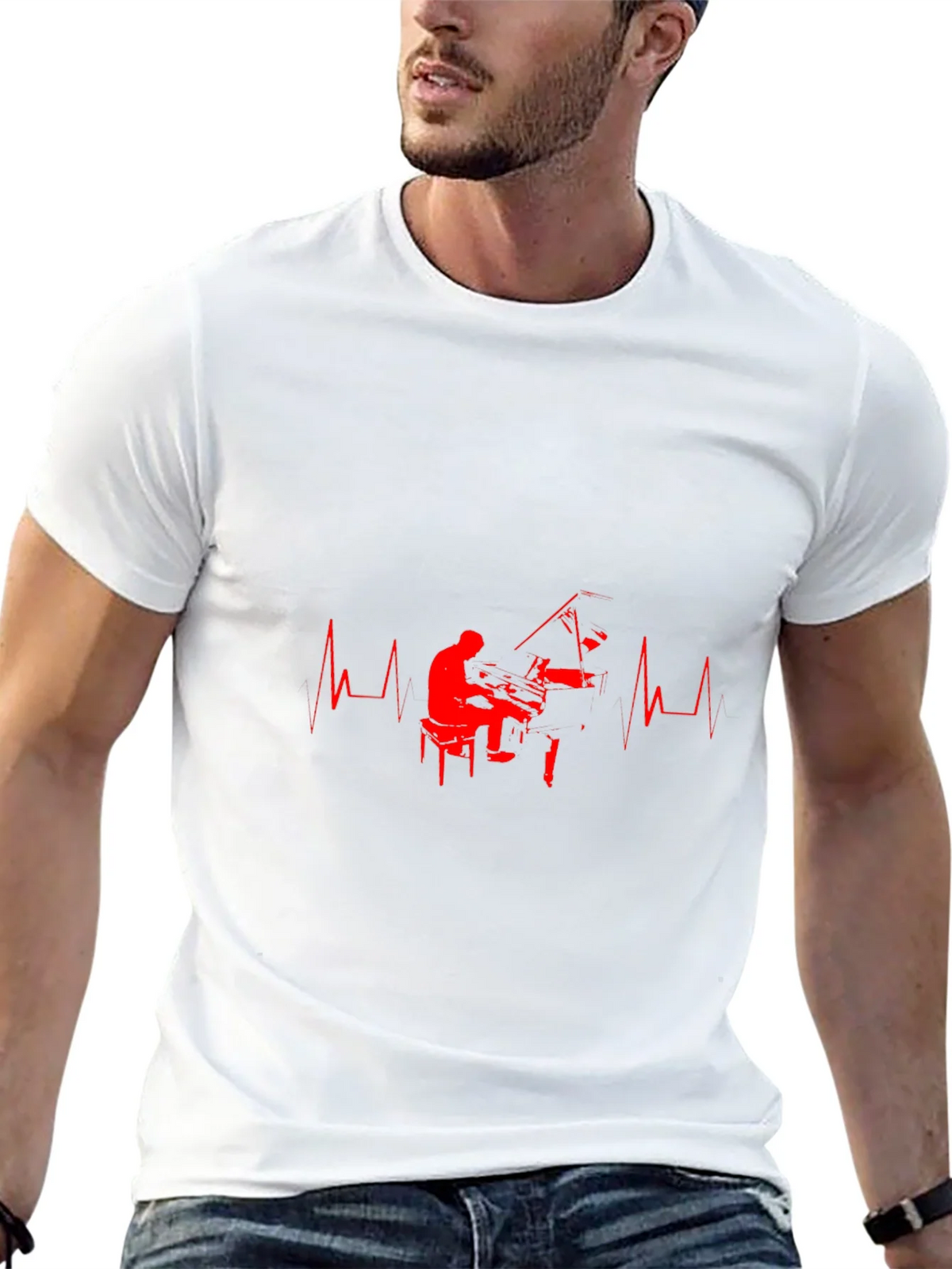 Piano Heartbeat Graphic Tee - Musicians Delight product image 12